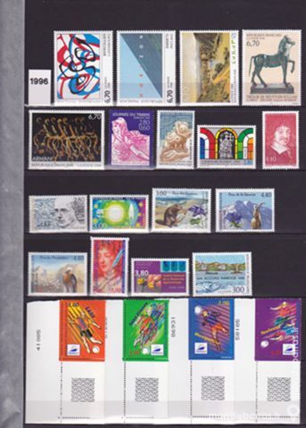 France 1996 timbres poste neufs avec 03 Carnets de timbres 