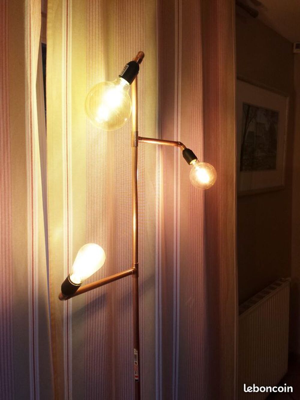 Lampadaire design cuivre multi lampes 140 euros Décoration