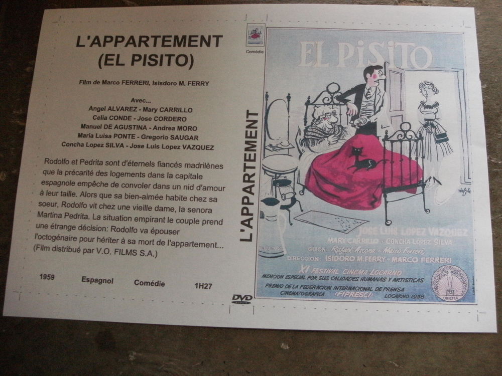 Film : " L 'appartement " DVD et blu-ray