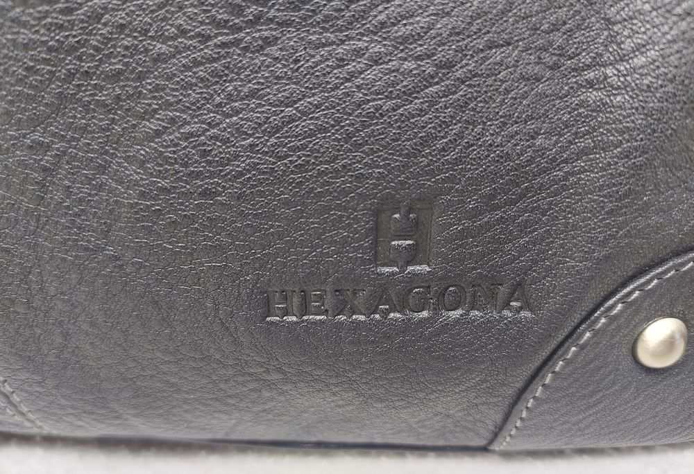 Hexagona Grand Sac &agrave; Main en Cuir de Vachette Noir Haut 21 Maroquinerie