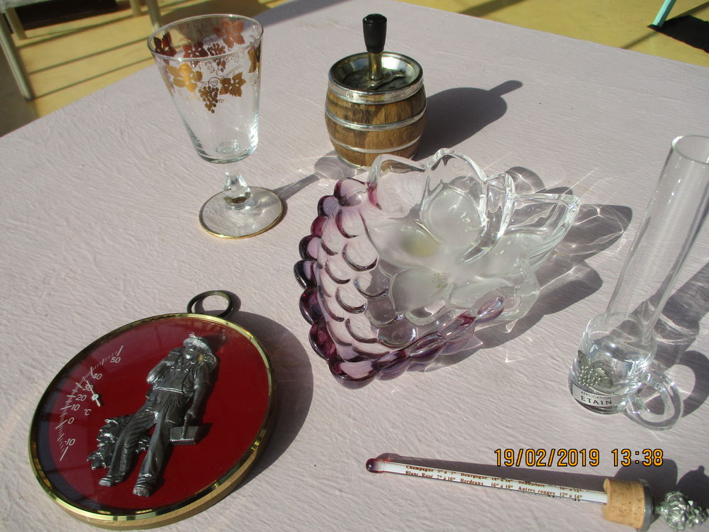 Lot thermom&egrave;tre d&eacute;cor feuilles raisins &amp; coupelle Décoration