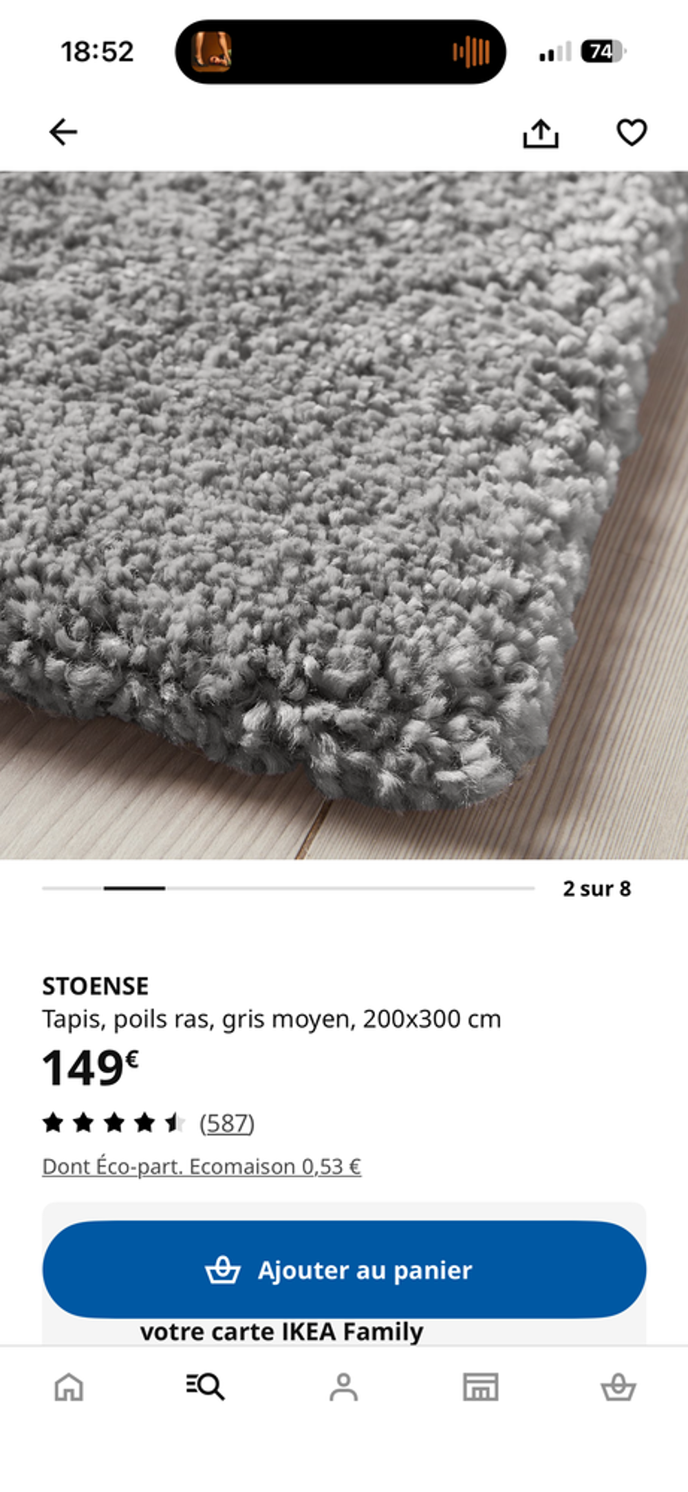 Tapis gris design 200x300 cm Décoration