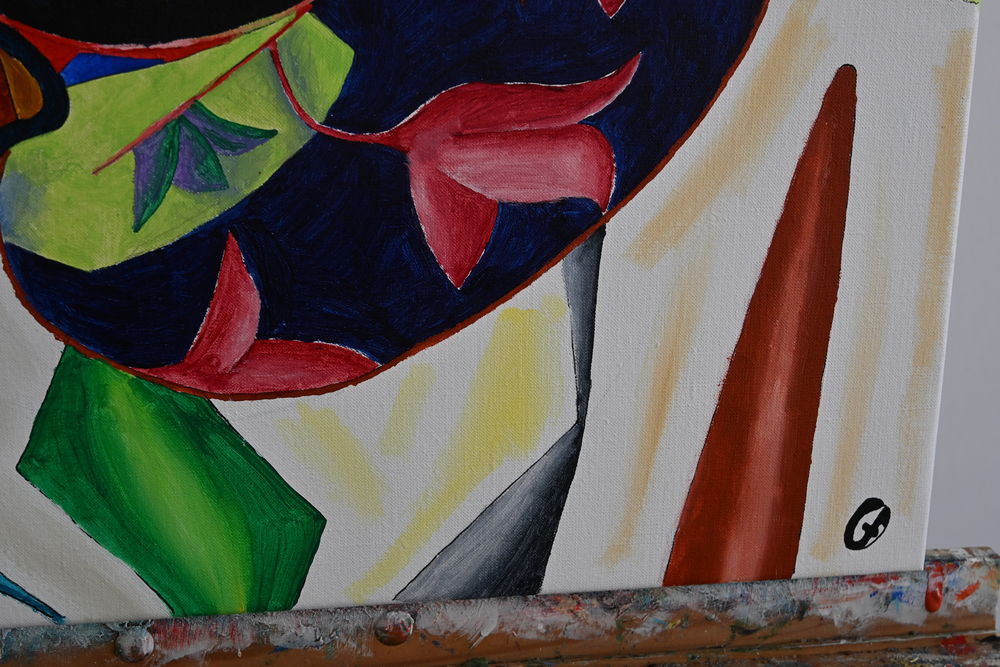 Tableau acrylique sur toile - La musicienne Décoration