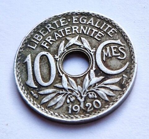 Pice de monnaie 10 centimes Lindauer 1920 France 1 Genill (37)