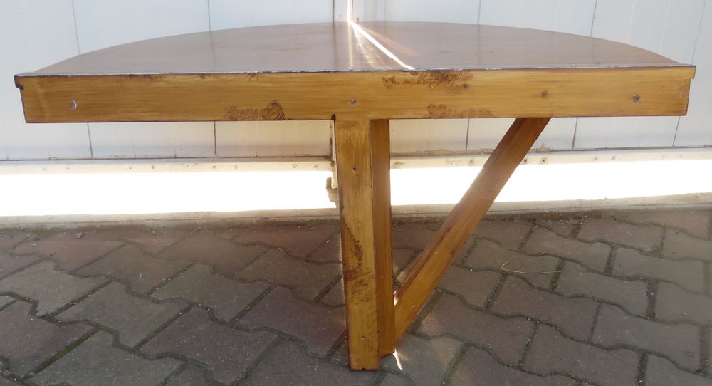 1/2 table rabattable &agrave; fixer au mur 1 M de diam&egrave;tre en TBE Meubles