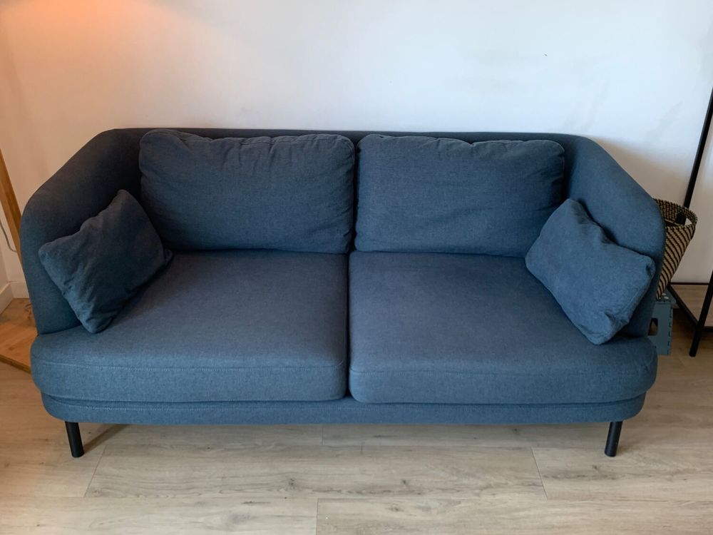 Canap&eacute; 2 places scandinave bleu marine - Bon &eacute;tat Meubles