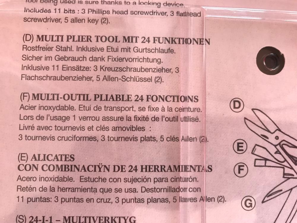 F&ecirc;te des m&egrave;res/p&egrave;res Multi outil pliable 24 fonctions Bricolage