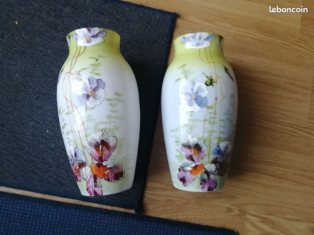 vase porcelaine &agrave; fleurs d&eacute;coration maison rose tulipe iris Décoration