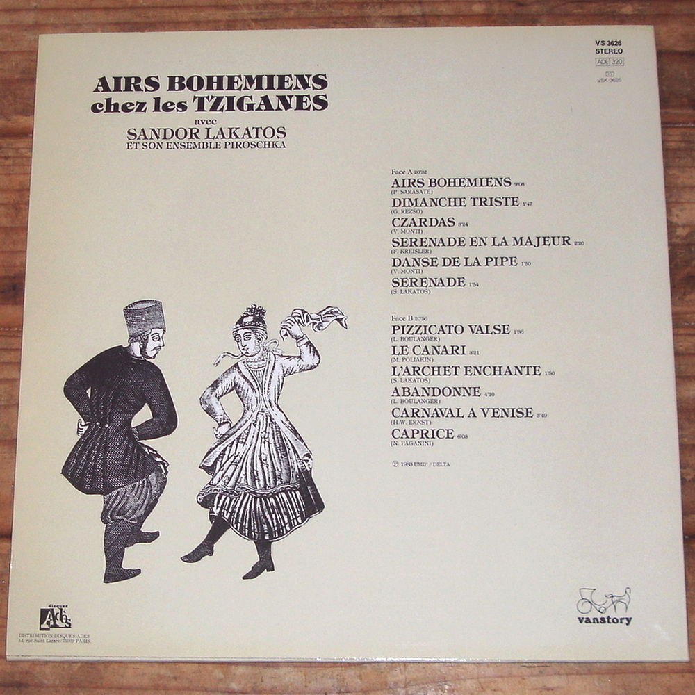 AIRS BOH&Eacute;MIENS CHEZ LES TZIGANES -33t- SANDOR LAKATOS - 1983 CD et vinyles