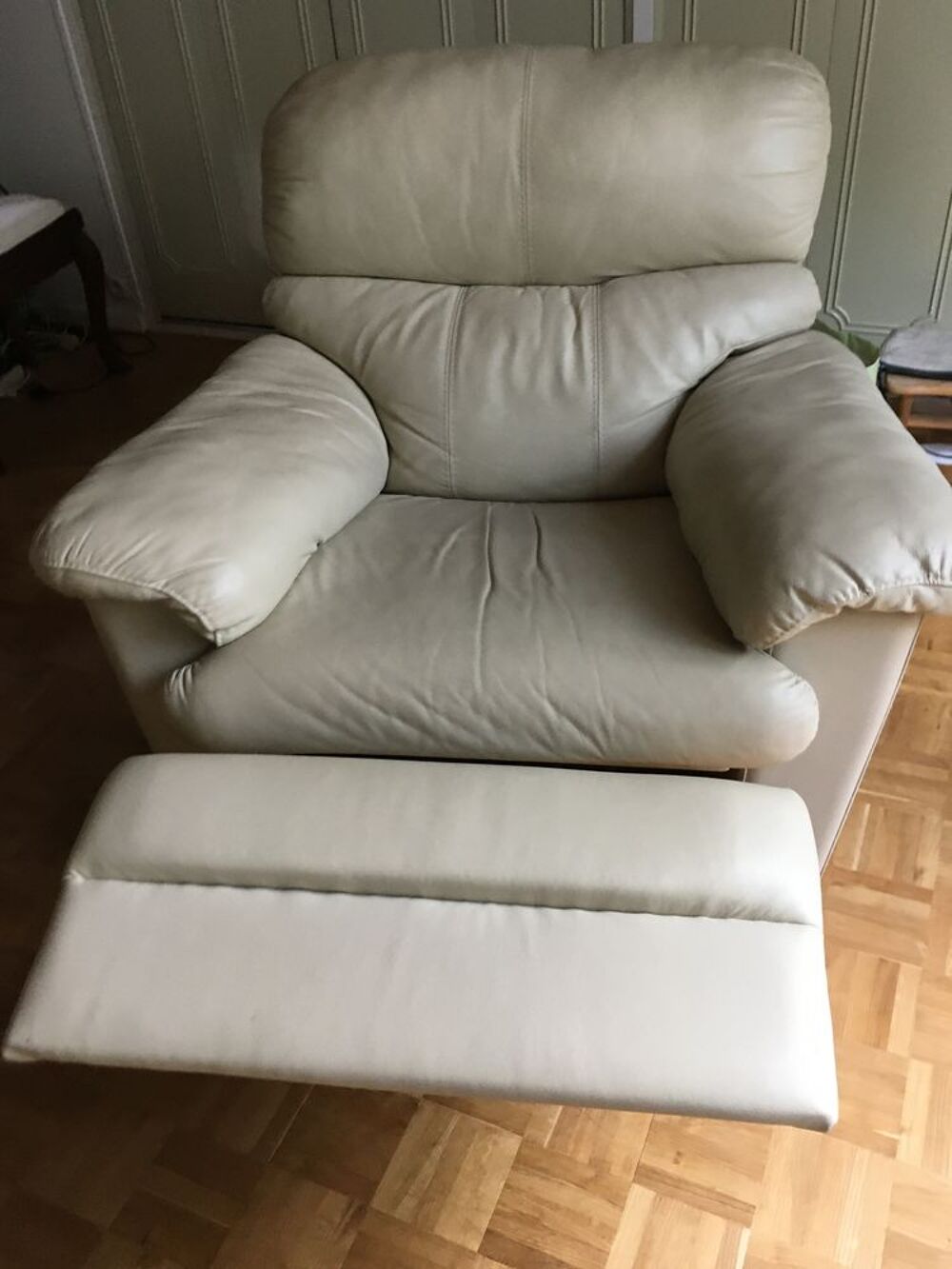 Canap&eacute; RELAX cuir bla cass&eacute; banquette 160 cm et si&egrave;ge 90 cm Meubles