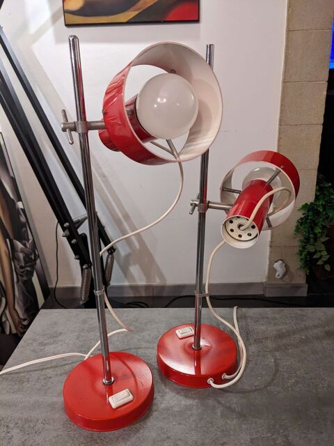 Paire de 2 Lampes par Alain Richard 1960, référencée 7090,Be 235 Marseille 13 (13)