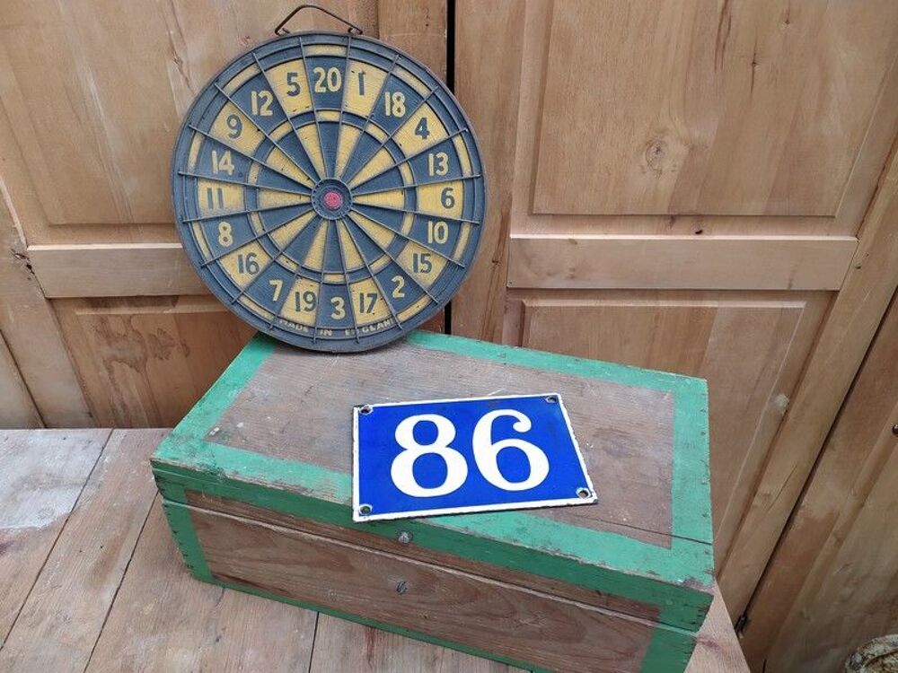 Ancienne Plaque &Eacute;maill&eacute;e Num&eacute;ro de Maison 86 Décoration