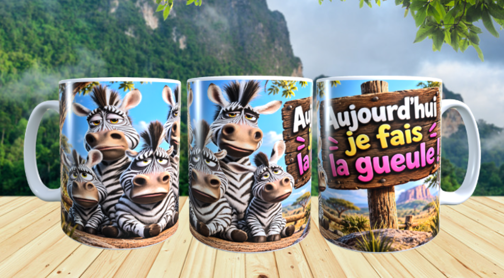 Mug humour, aujourd'hui je fais la gueule! Décoration