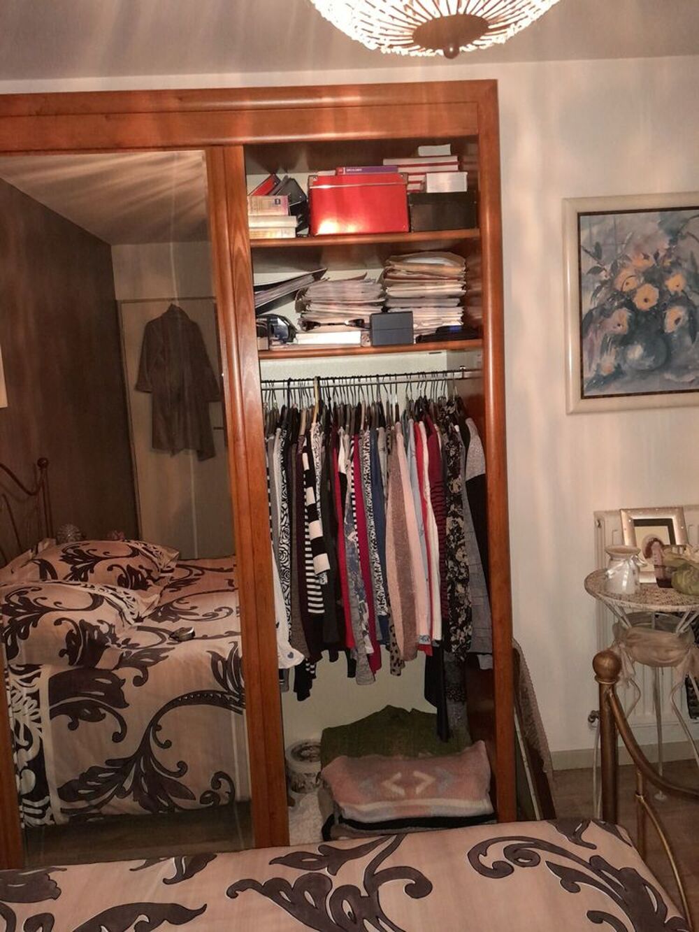Armoire C&eacute;lio bois massif merisier portes coulissantes Meubles