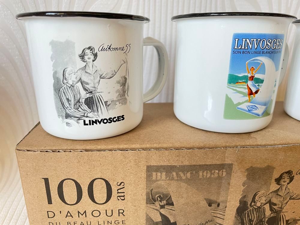 3 TASSES ~ en m&eacute;tal ~ NEUVES avec un petit air r&eacute;tro Décoration