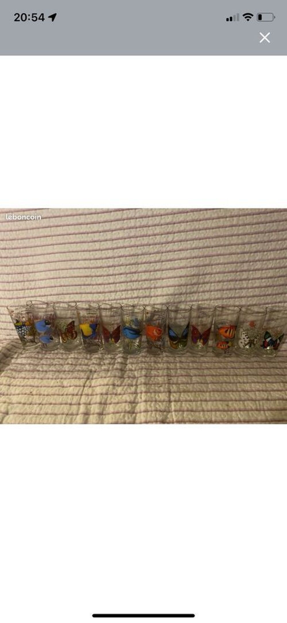 collection de verre (papillon, poissons) 