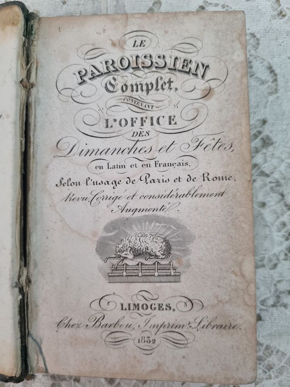 PETIT PAROISSIEN COMPLET 1832 Livres et BD