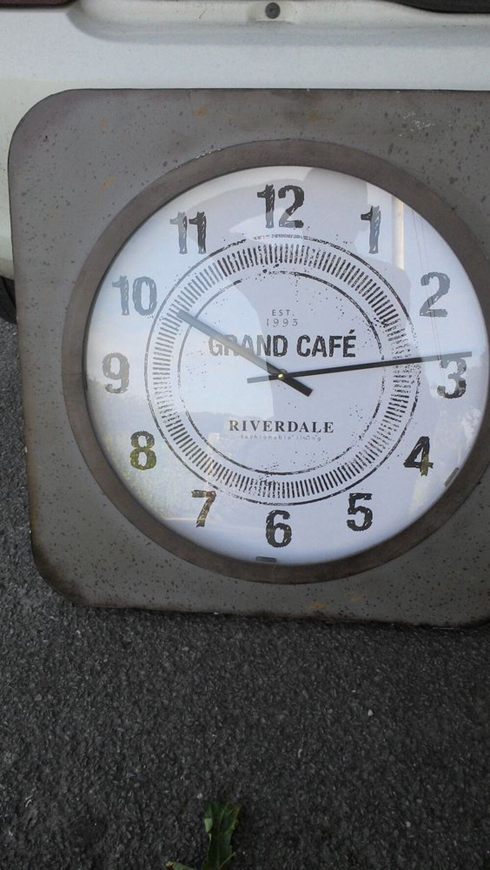 horloge cadre bois 60 x 60 cm Décoration