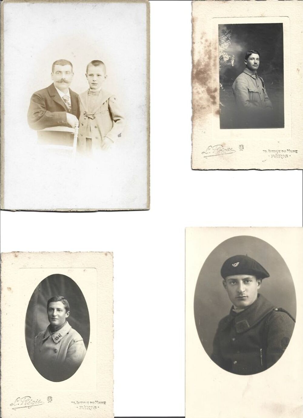 Lot de 21 photographies et portraits anciens / cartonn&eacute;s 