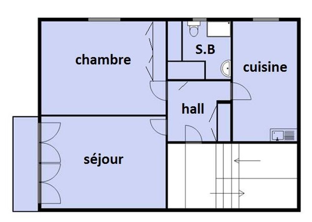 Location Appartement quartier beaulieu la palle t2  43 m 2 loyer hors charges 380 Saint-Étienne