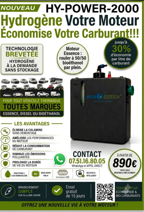 G&eacute;n&eacute;rateurs d'hydrog&egrave;ne hybride a la demande embarqu&eacute; 890 13013 Marseille
