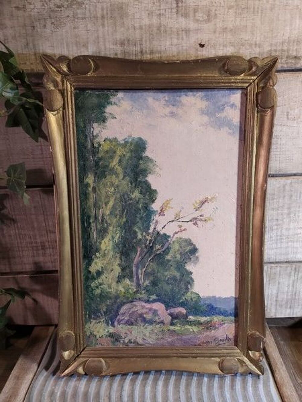 Tableaux Paysage For&ecirc;t de Ach&egrave;res Sign&eacute; Bouillard Dcoration