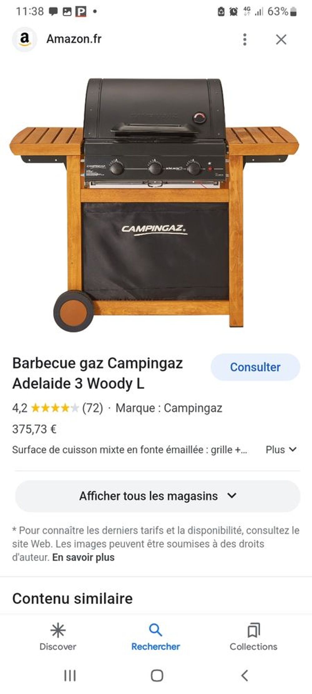 barbecue gaz et bouteille fournie Jardin