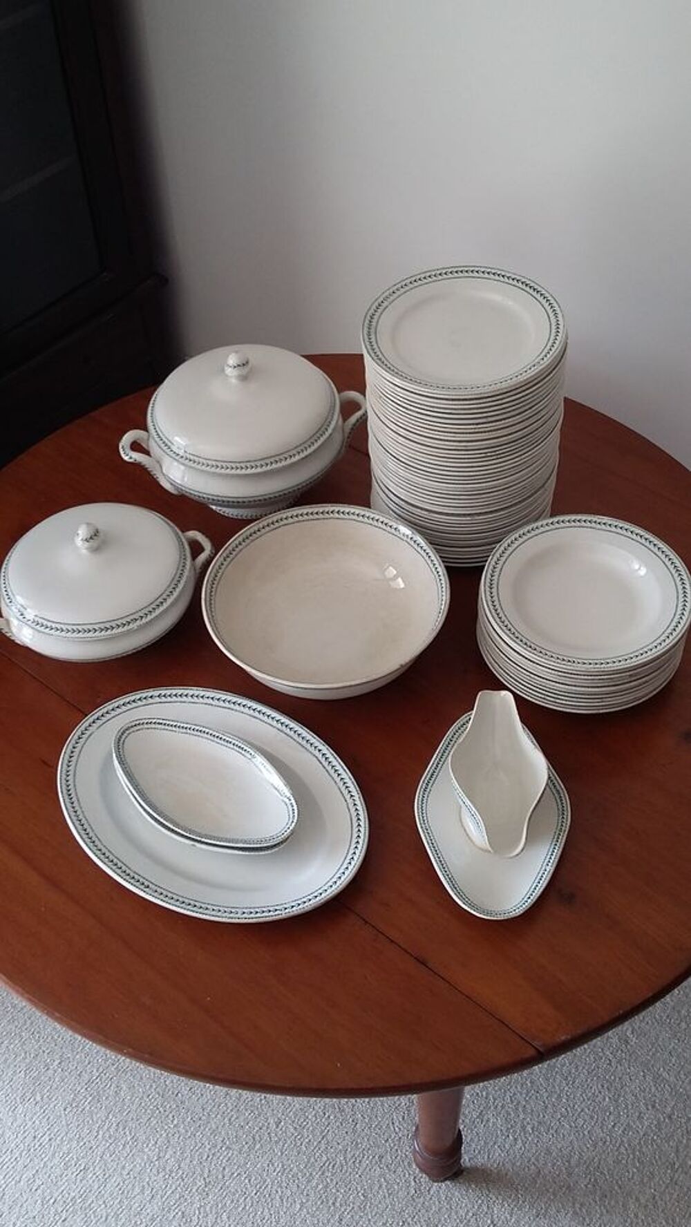 Service de vaisselle porcelaine opaque de Gien-Terre de fer Dcoration