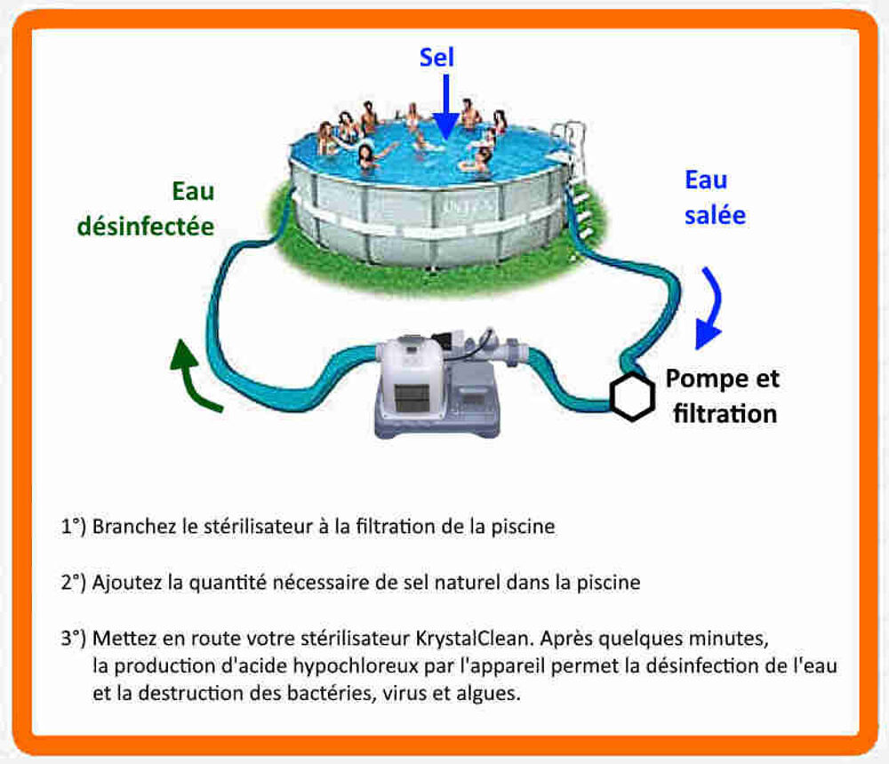&Eacute;lectrost&eacute;rilisateur au sel INTEX 8220 [ jamais utilis&eacute; ] Jardin