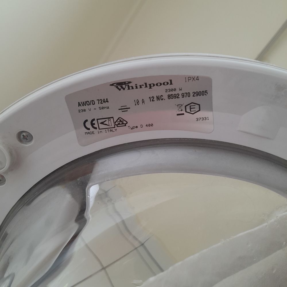 Lave-linge Whirpool hublot frontal blanc Electroménager