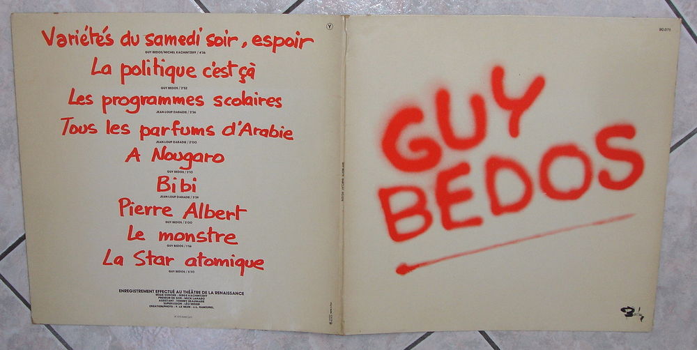 GUY BEDOS au TH&Eacute;&Acirc;TRE DE LA RENAISSANCE 1975 - LP - VARI&Eacute;T&Eacute;S CD et vinyles