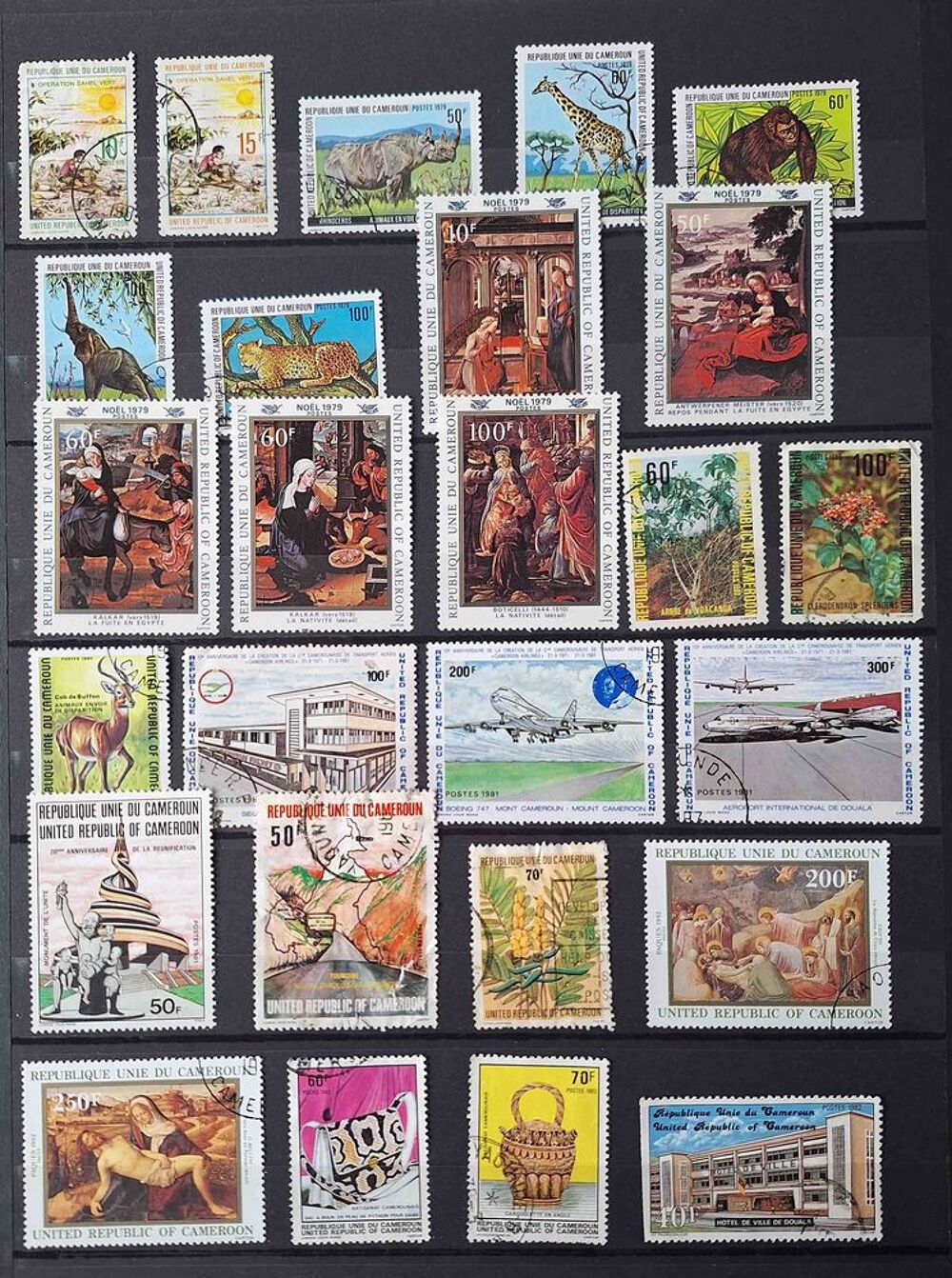 S&eacute;rie de timbres de collection du Cameroun 