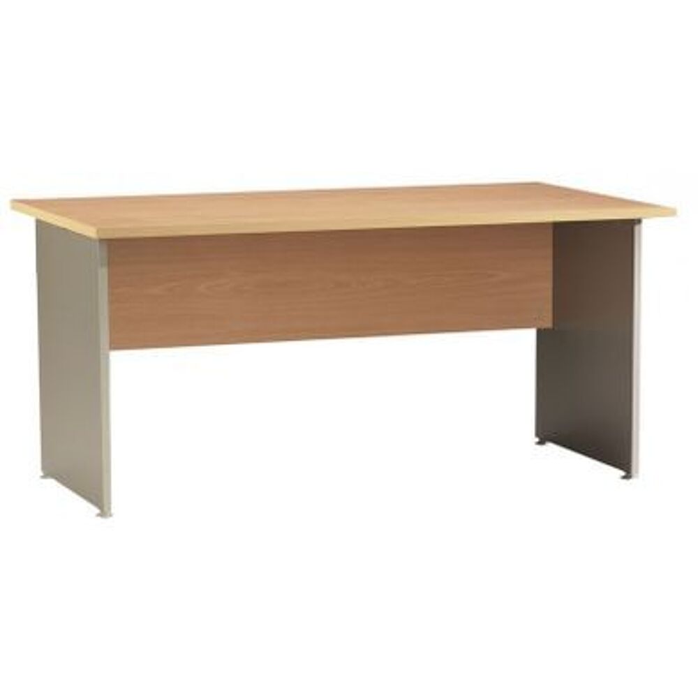 Bureau droit bois et gris Meubles
