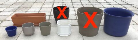 Pots et cache pots de fleurs blancs et bleus et jardini�re 3 Dracy-le-Fort (71)