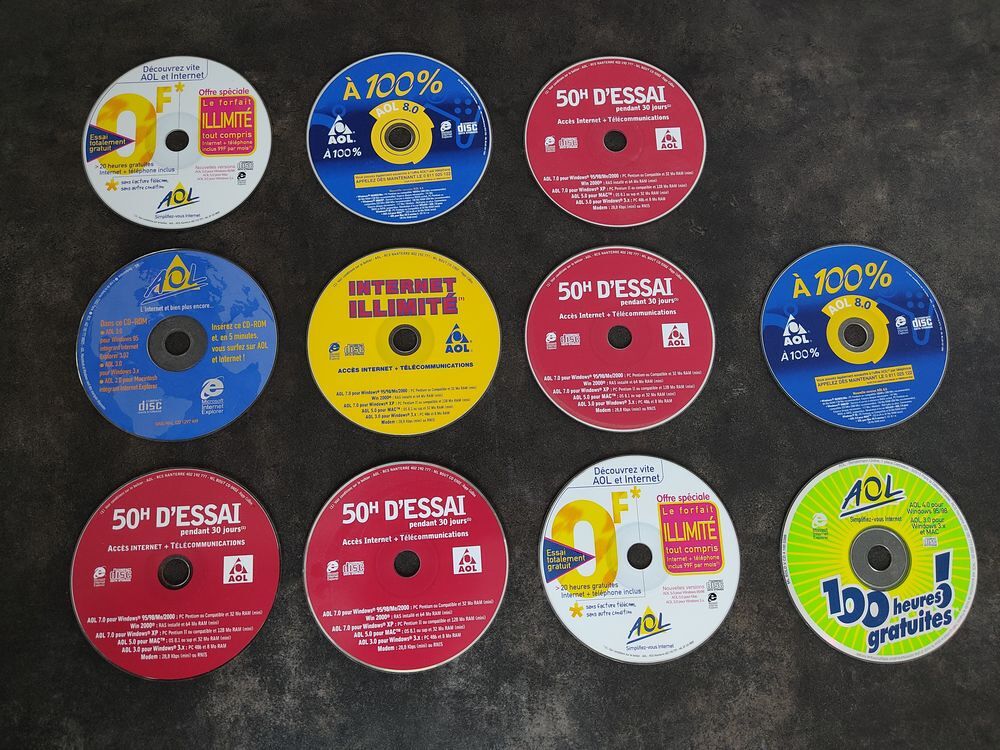 Collection CD ROM Kit Internet modem 56K ann&eacute;es 2000 