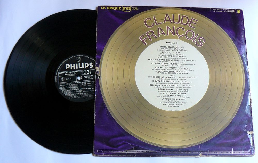 LP Claude FRANCOIS : Disque d'Or - Philips 844.862 BY Biem CD et vinyles