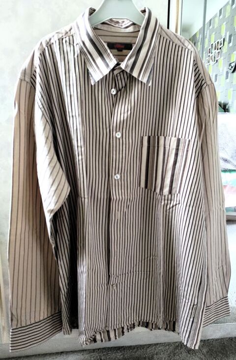 chemise homme habill�e, beige ray�e noire T XL Florange (57)