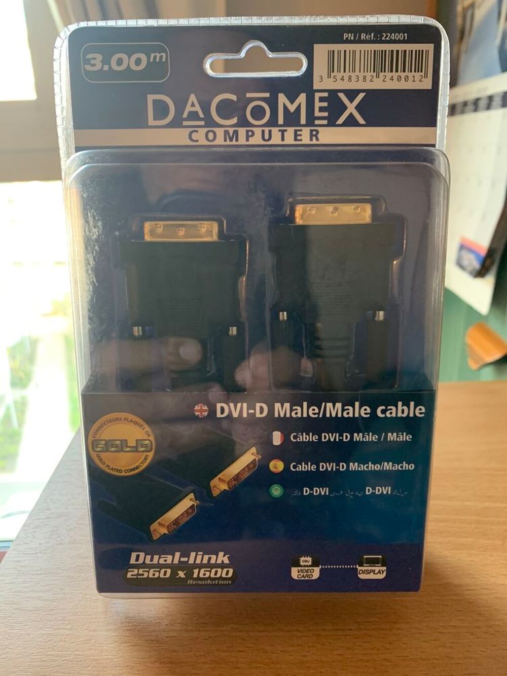 C&acirc;ble DVI-D M&acirc;le M&acirc;le Matériel informatique