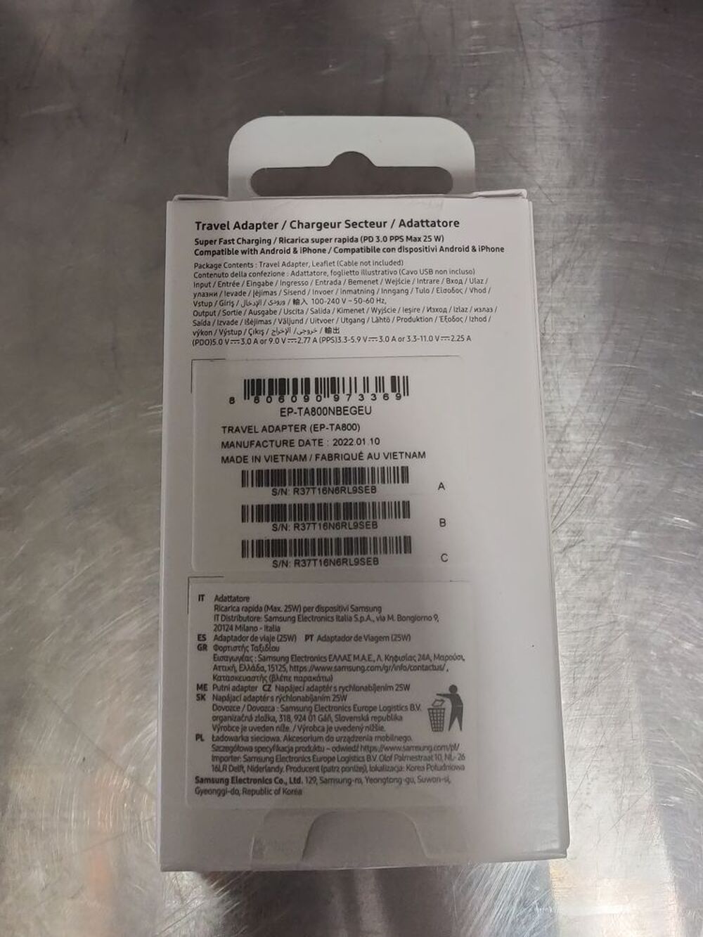 Samsung Chargeur Super Fast Charging/Ultra rapide PD 3.0 PPS Téléphones et tablettes