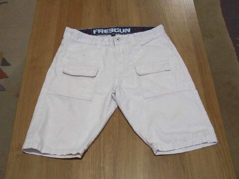FREEGUN, Bermuda Homme, T.40 (M) Blanc, TBE 8 Bagnolet (93)