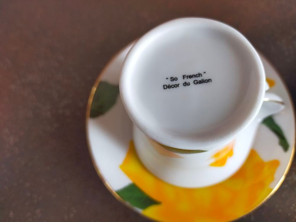 Lot de 6 tasses &agrave; caf&eacute; en porcelaine &agrave; motif floral Décoration
