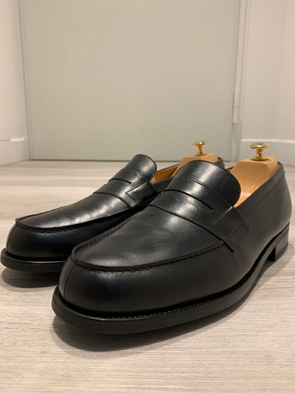 Mocassins 180 JM Weston Cuir Noir ~ 10.5 E -~ T.44.5 Chaussures