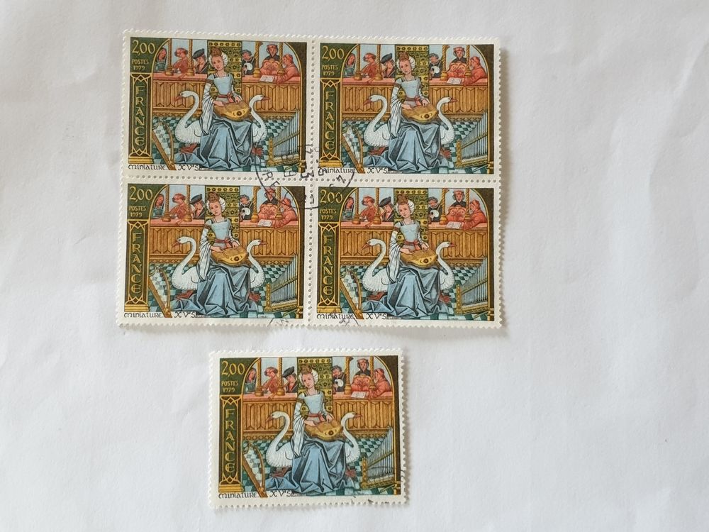 Timbre France 1979 Miniature du XV si&egrave;cle lot 1.25 euro 