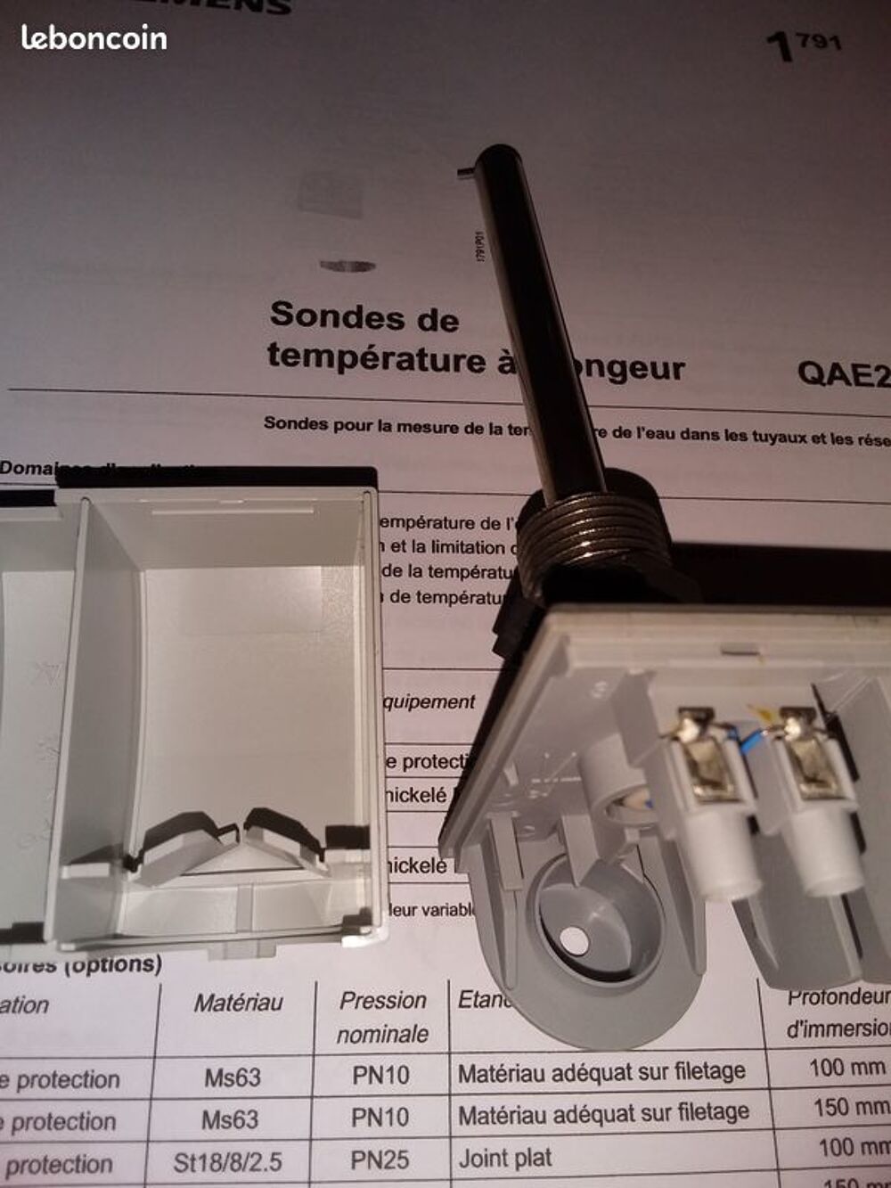 Sonde de temp&eacute;rature &agrave; plongeur QAE22A SIEMENS Bricolage