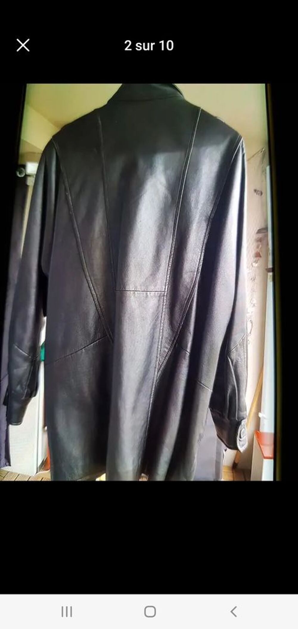 veste noire cuir agneau pleine fleurs taille 42 Vêtements