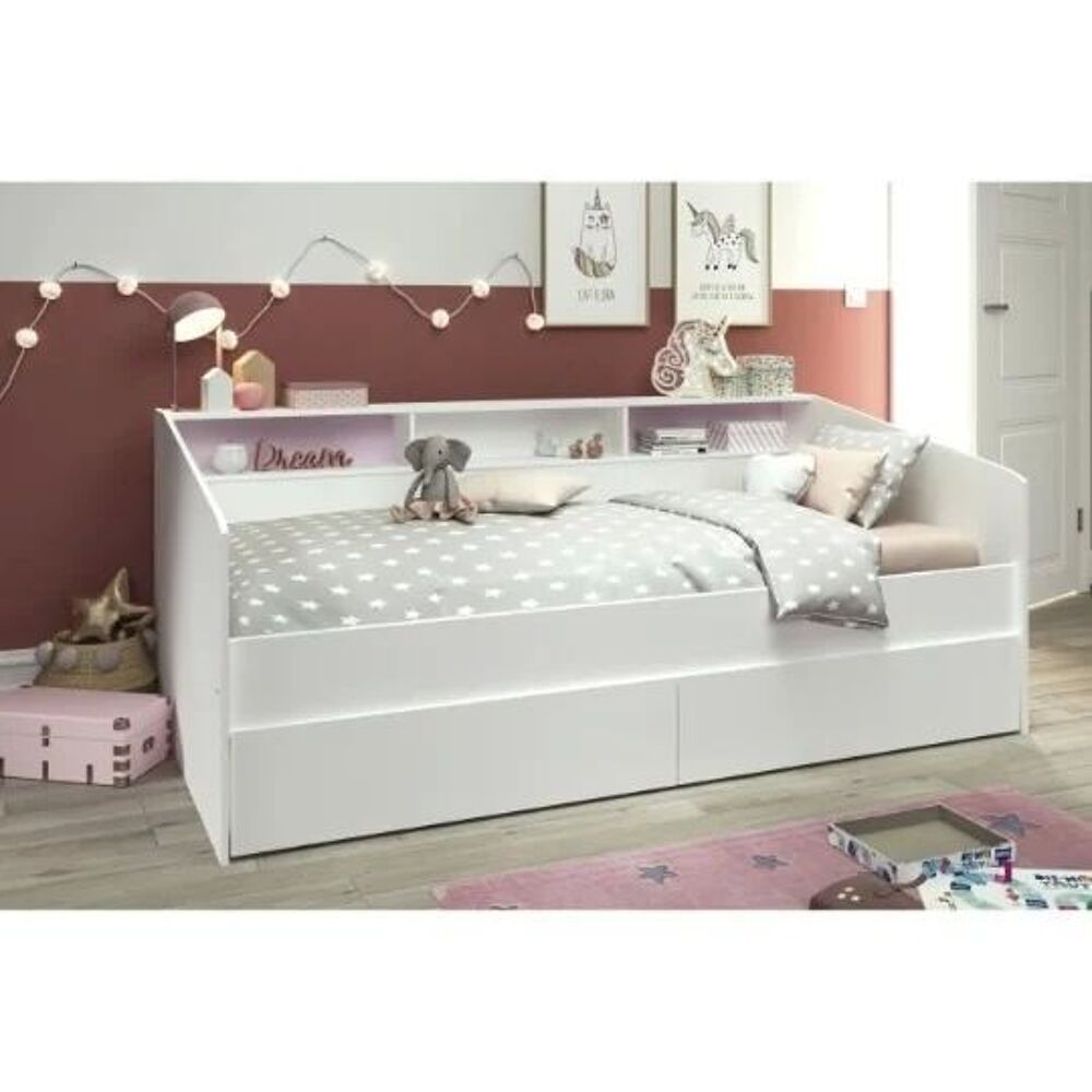 Lit banquette 1 personne avec tiroir et sommier Meubles
