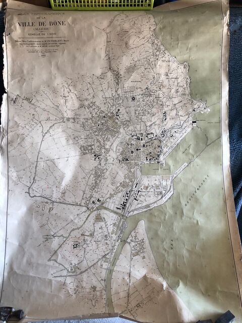 Plan topographique de la ville de Bône (Annaba) en Algérie 0 Tourrettes-sur-Loup (06)