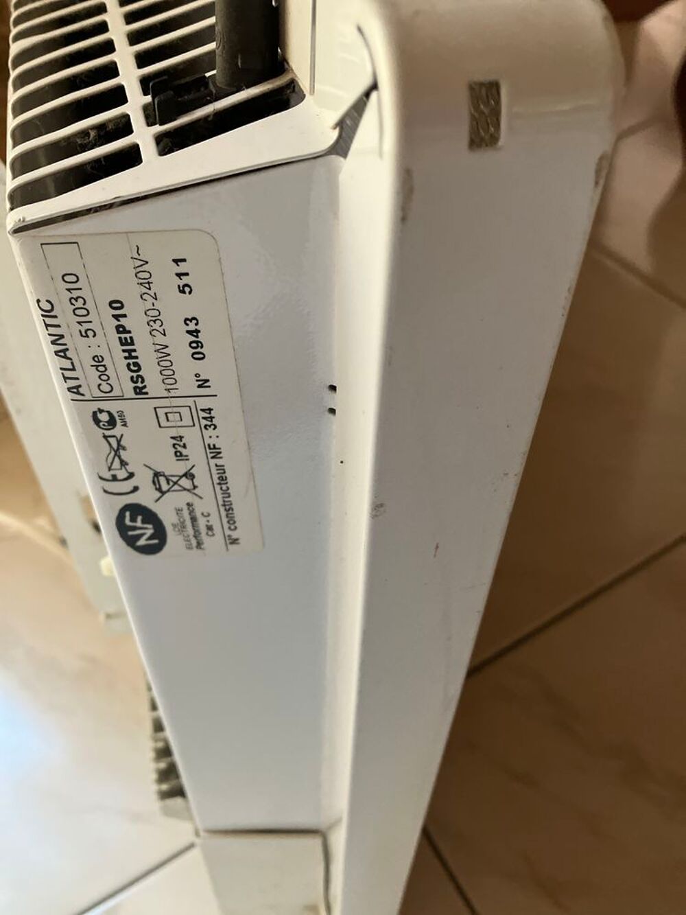 3 RADIATEURS MURAUX RAYONNANTS (ATLANTIC) Electroménager