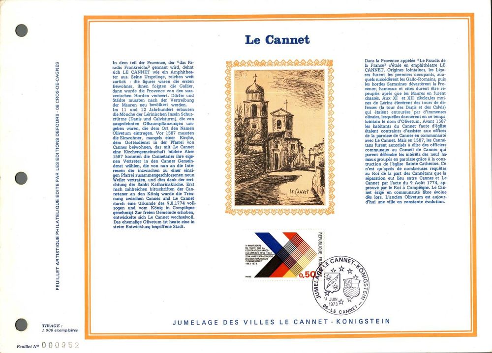 Feuillet artistique philat&eacute;lique de France, au choix 