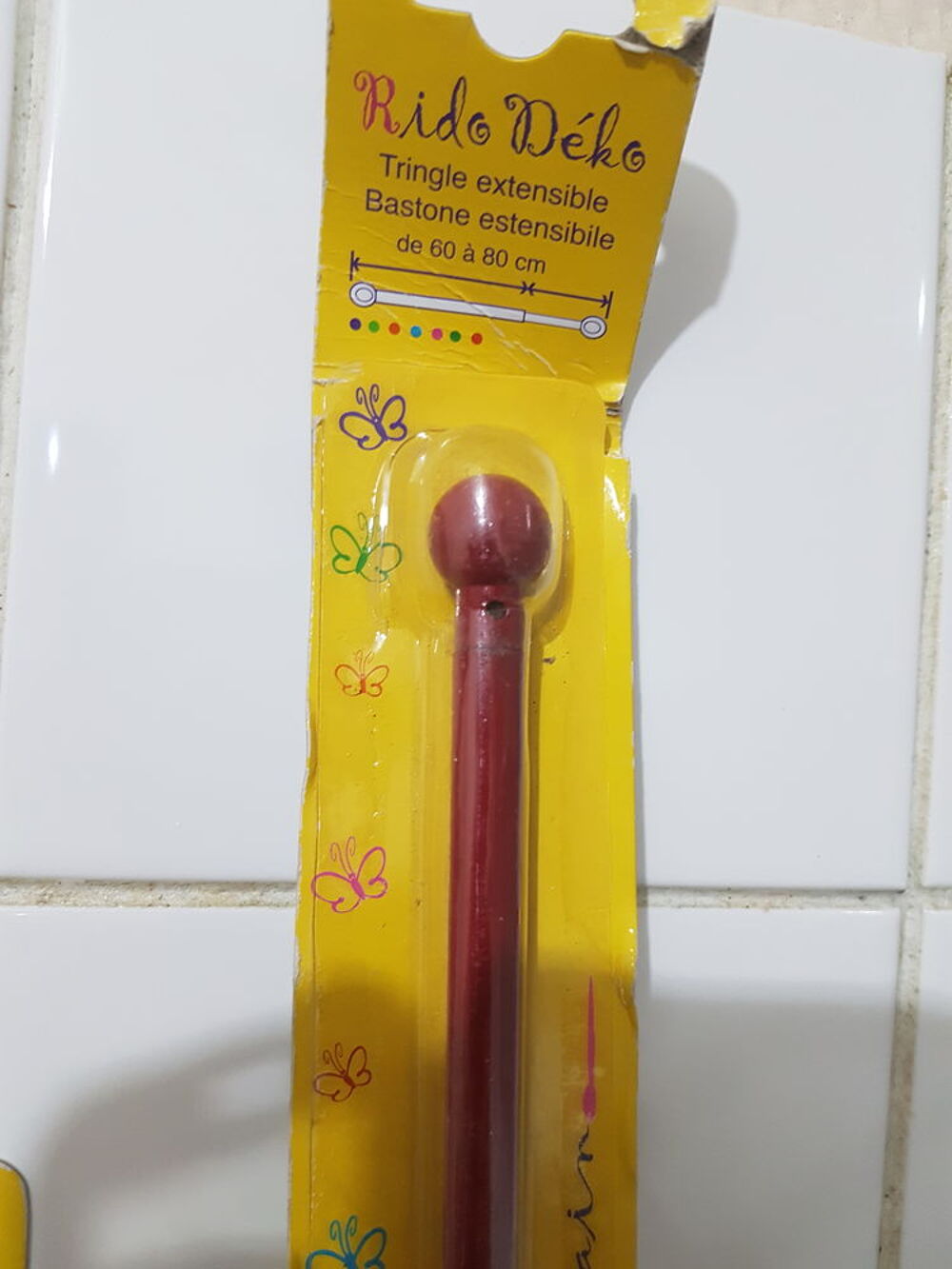 Tringle extensible 40 a 60cm noir ou rouge 60 &agrave; 80 cm orange Electroménager